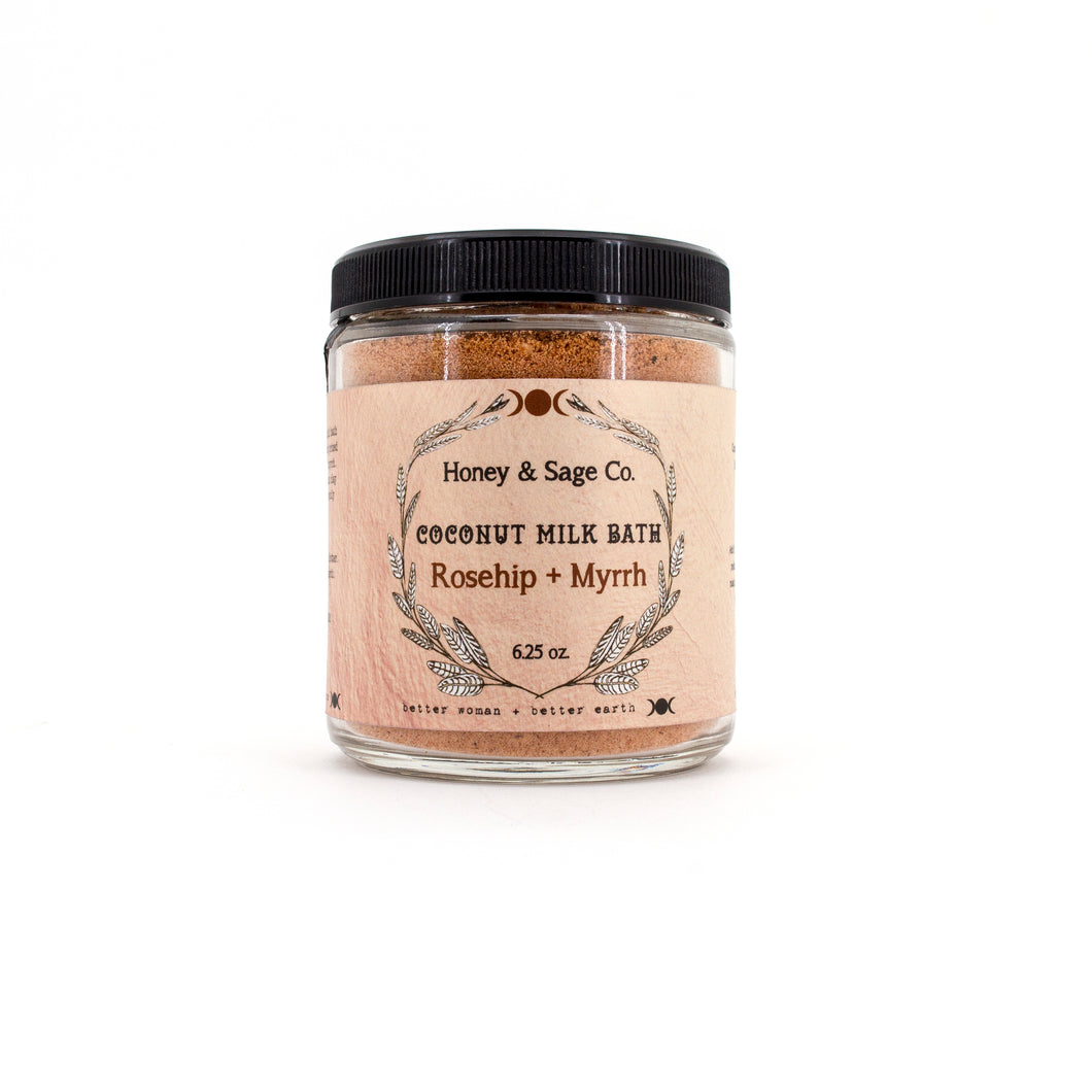 Coconut Milk Bath + Mask: Rosehip + Myrrh, Coconut Milk Bath - Honey & Sage 