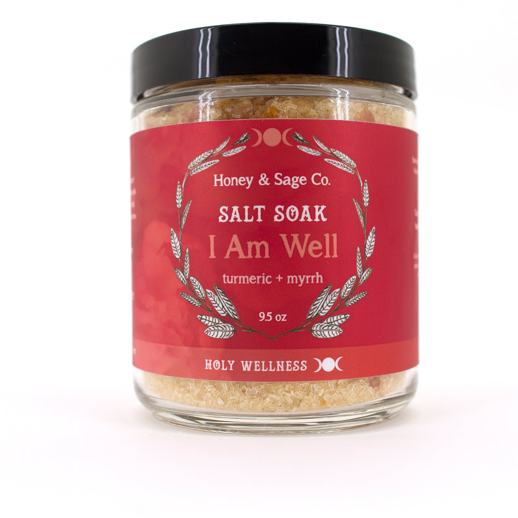 I Am Well Salt Soak, Bath Salts - Honey & Sage 