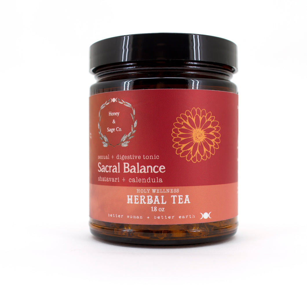 Herbal Tea: Sacral Balance Tea Sexual and Digestive Tonic, Tea - Honey & Sage 