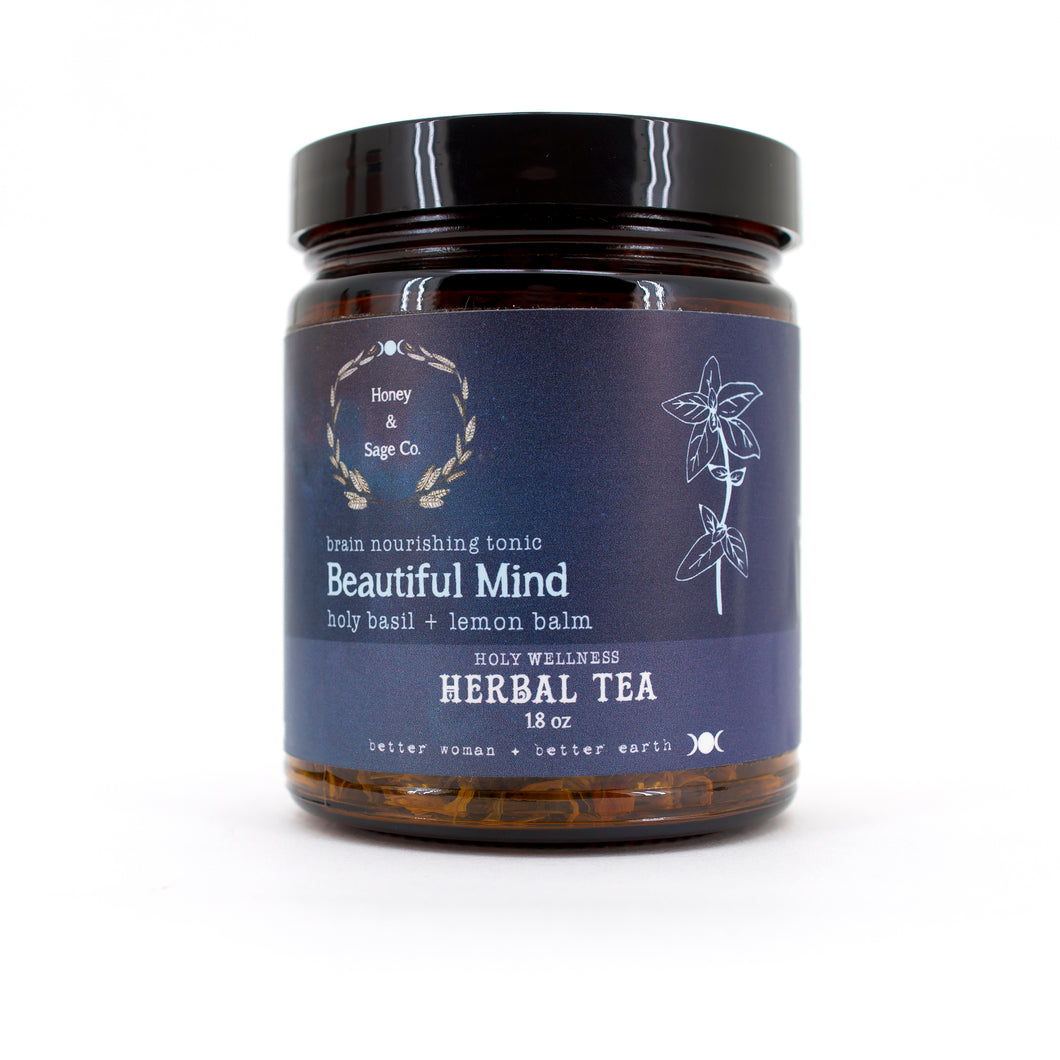 Herbal Tea: Beautiful Mind Brain Nourishing Tonic, Tea - Honey & Sage 