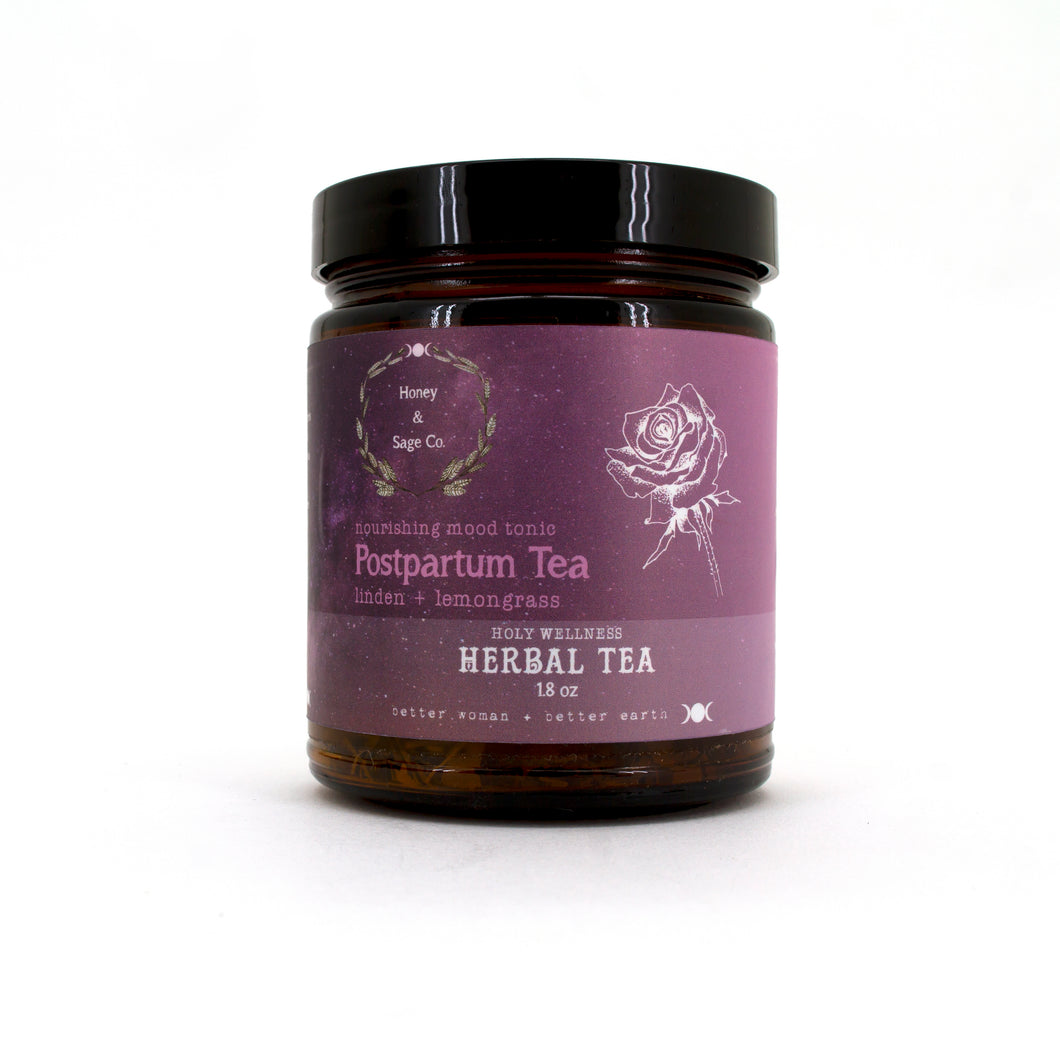 Herbal Tea: Postpartum Nourishing Mood Tonic, Tea - Honey & Sage 