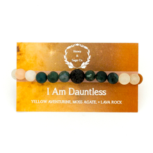Load image into Gallery viewer, Mala Bracelet: I Am Dauntless, Mala - Honey &amp; Sage 
