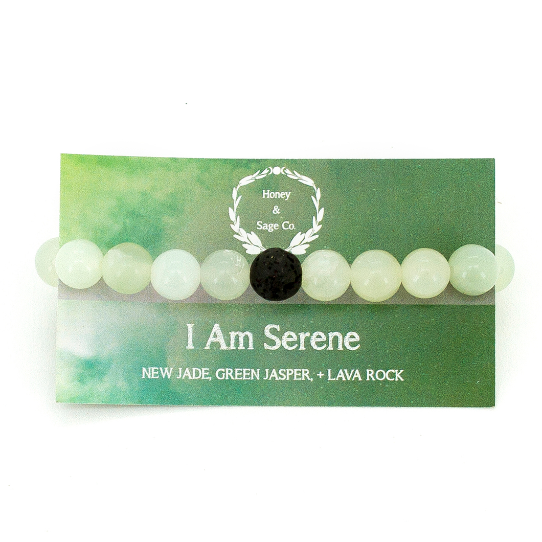 Mala Bracelet: I Am Serene, Mala - Honey & Sage 